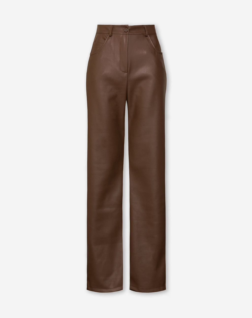 LEATHER STRAIGHT LEG PANTS BRUIN