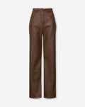 LEATHER STRAIGHT LEG PANTS TALL BRUIN