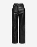 LIQUID LEATHER STRAIGHT LEG PANTS TALL ZWART