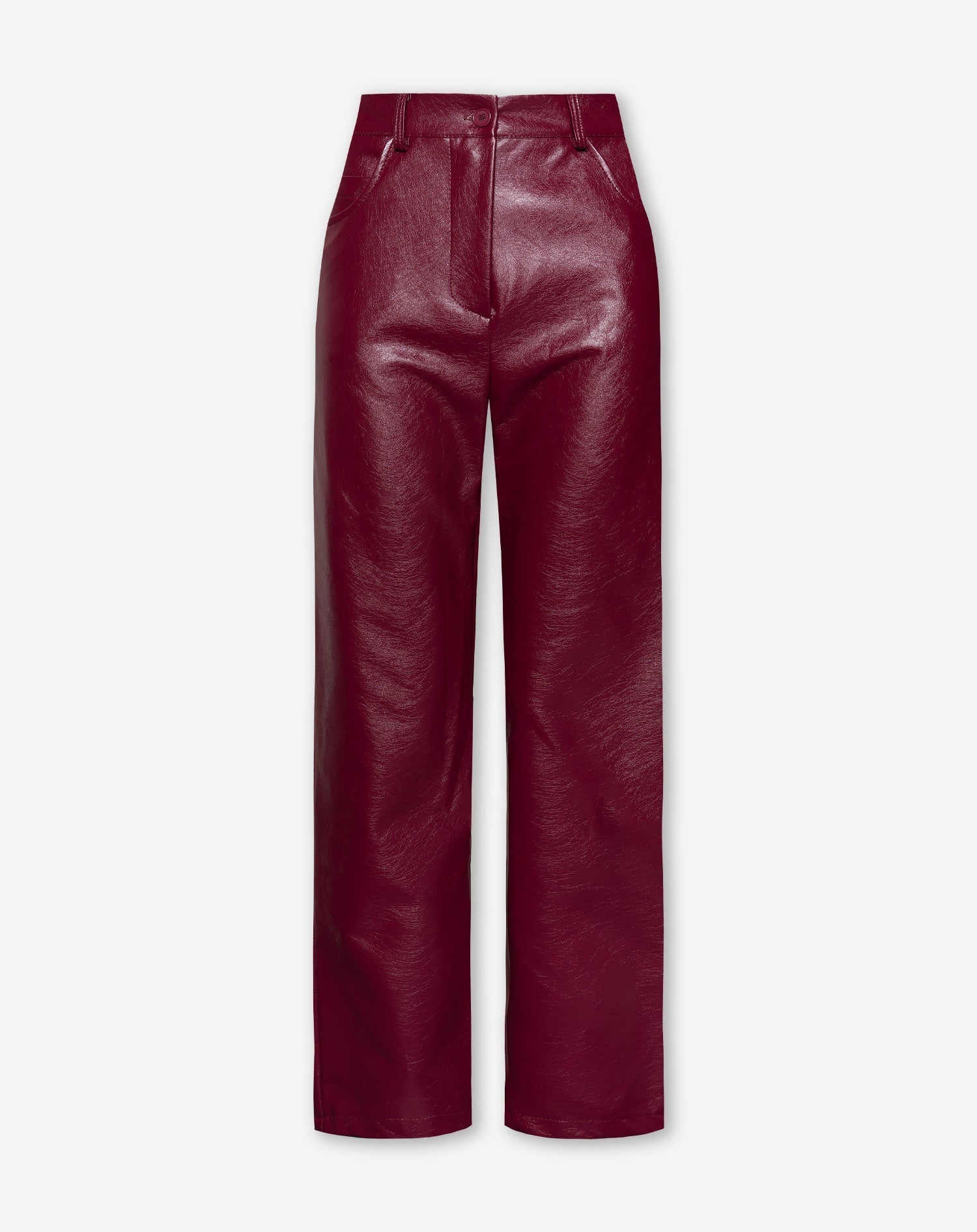 LIQUID LEATHER STRAIGHT LEG PANTS TALL BURGUNDY