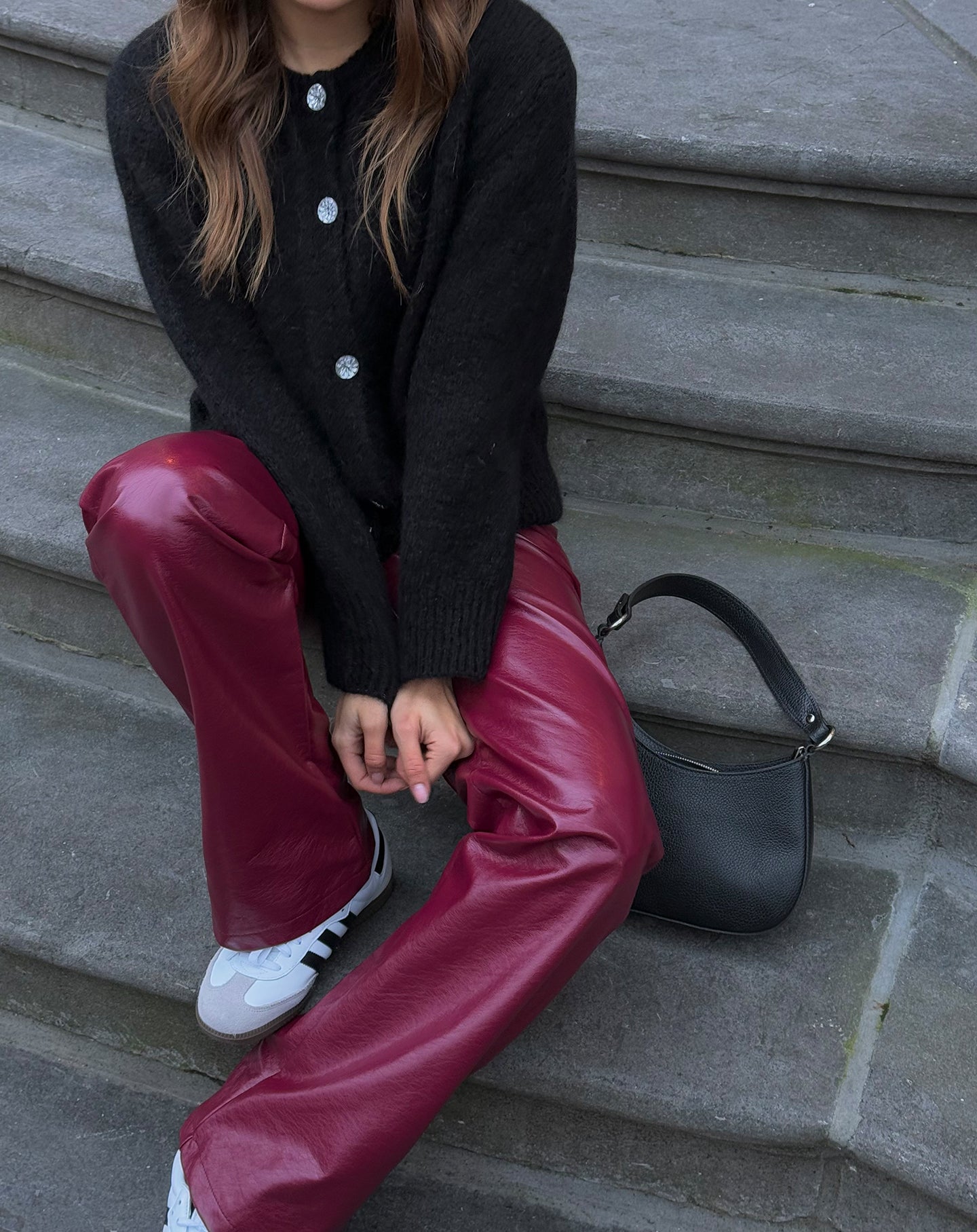LIQUID LEATHER STRAIGHT LEG PANTS TALL BURGUNDY