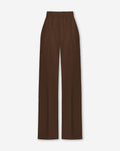 PINTUCK STRAIGHT LEG PANTALON PETITE BRUIN