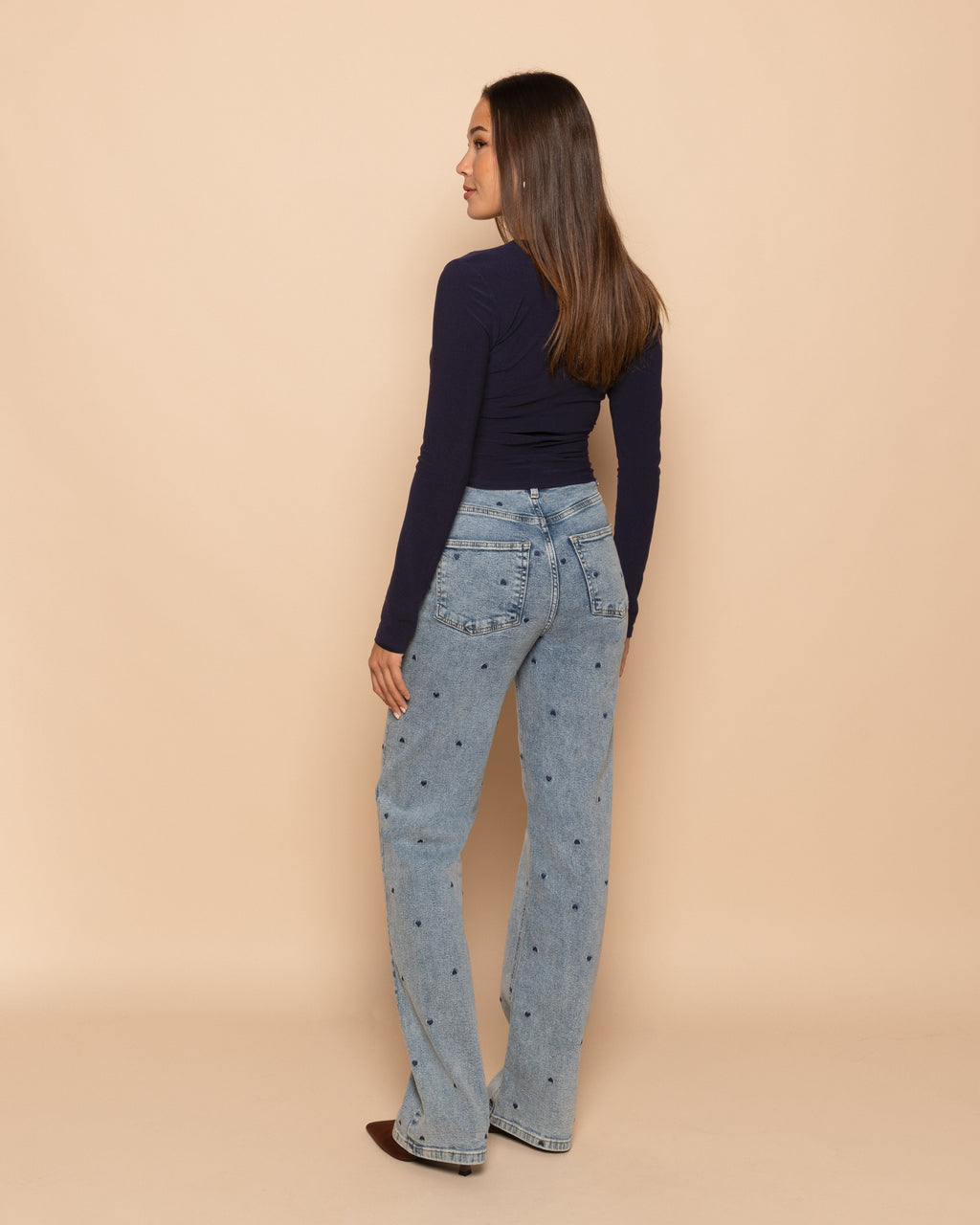 HEART BOOTCUT JEANS MARINEBLAUW