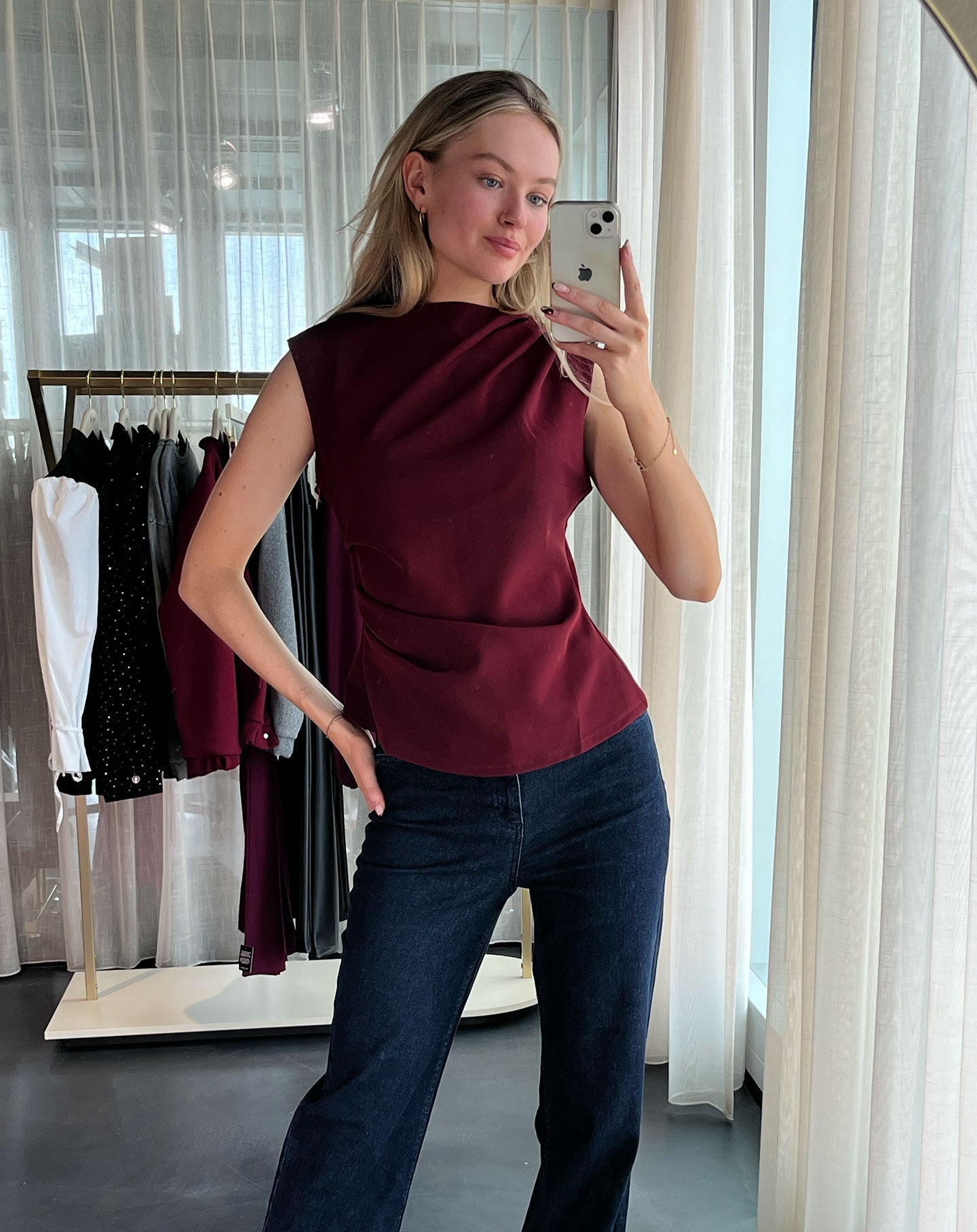 TOP CON CREMALLERA BORDEAUX