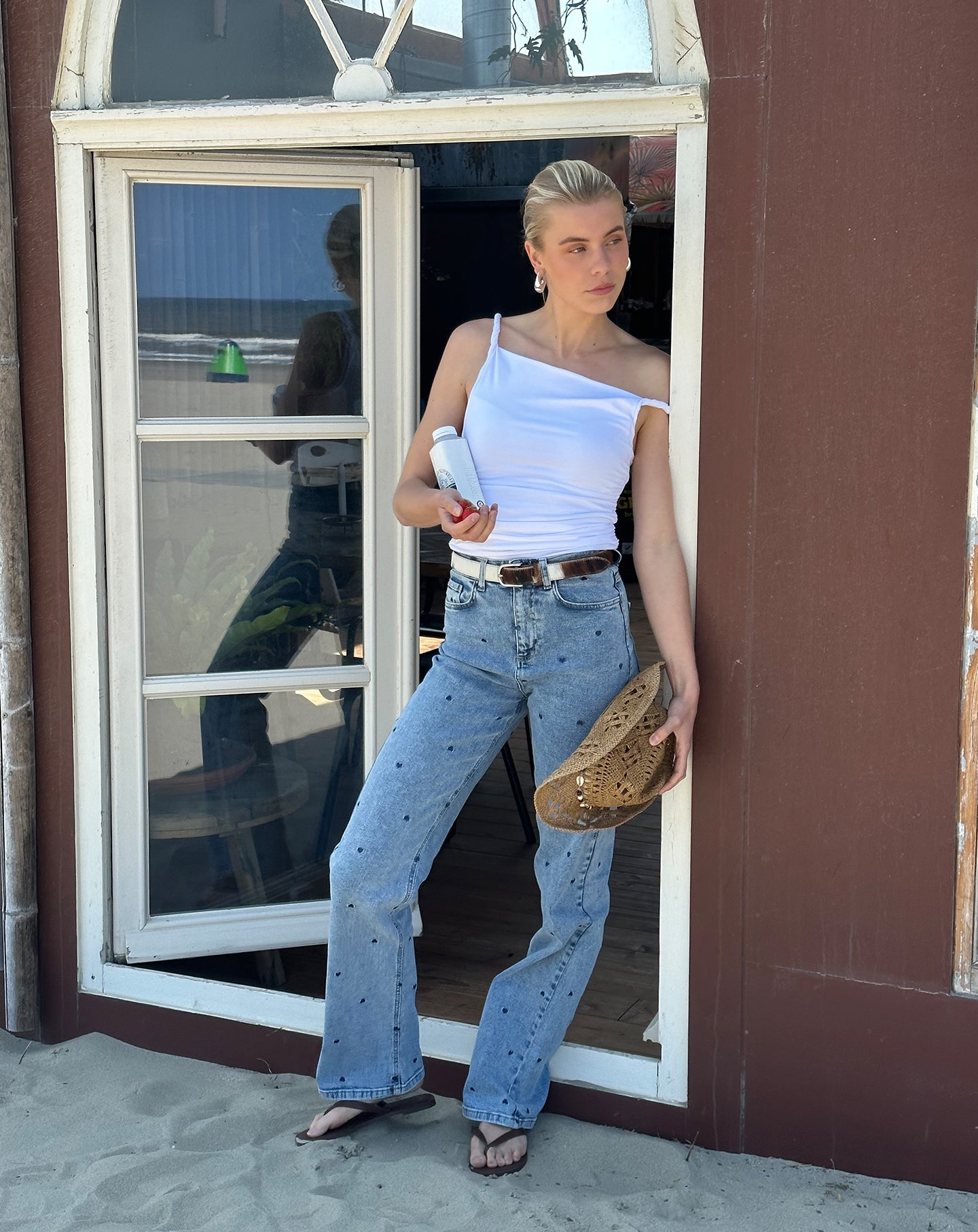 HEART BOOTCUT JEANS MARINEBLAUW