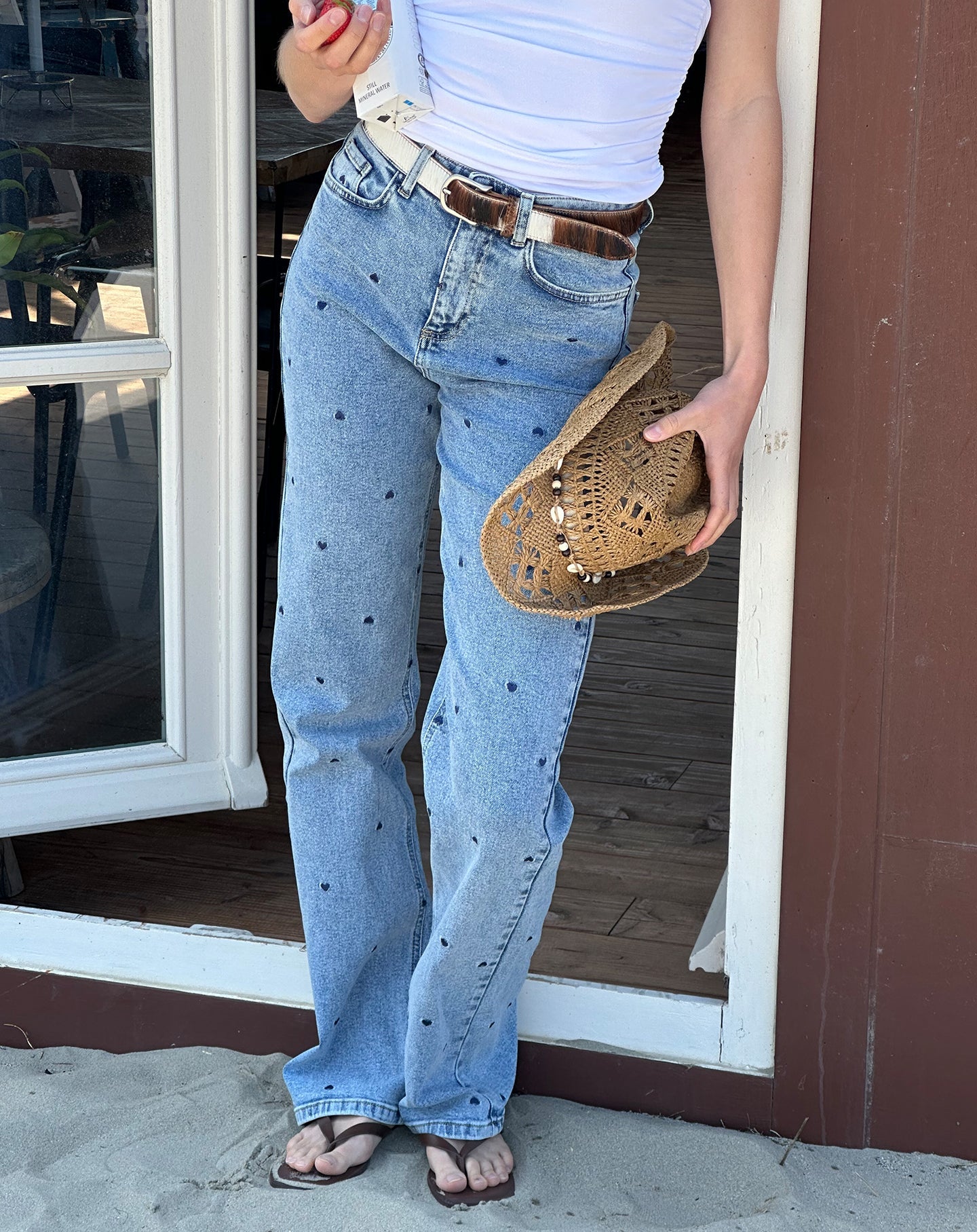 HEART BOOTCUT JEANS MARINEBLAUW