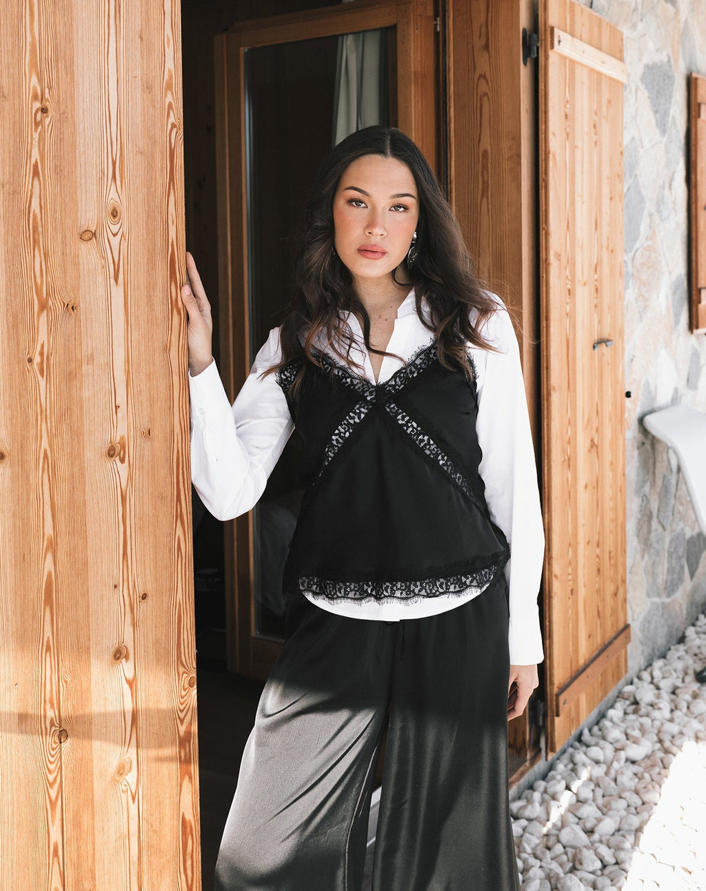 WAISTED POPLIN BLOUSE WIT