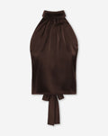 SATIN HALTER BOW TOP BRUIN