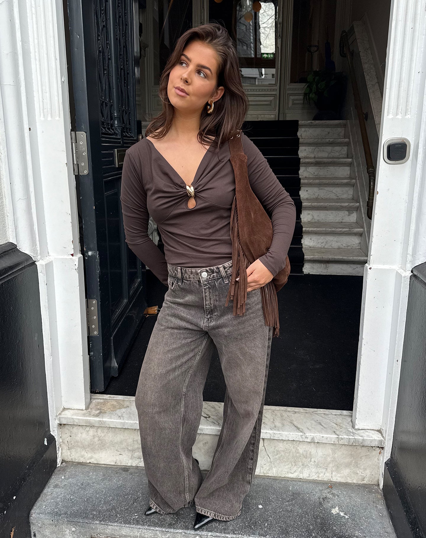 SIENNA DETAIL TOP BRUIN