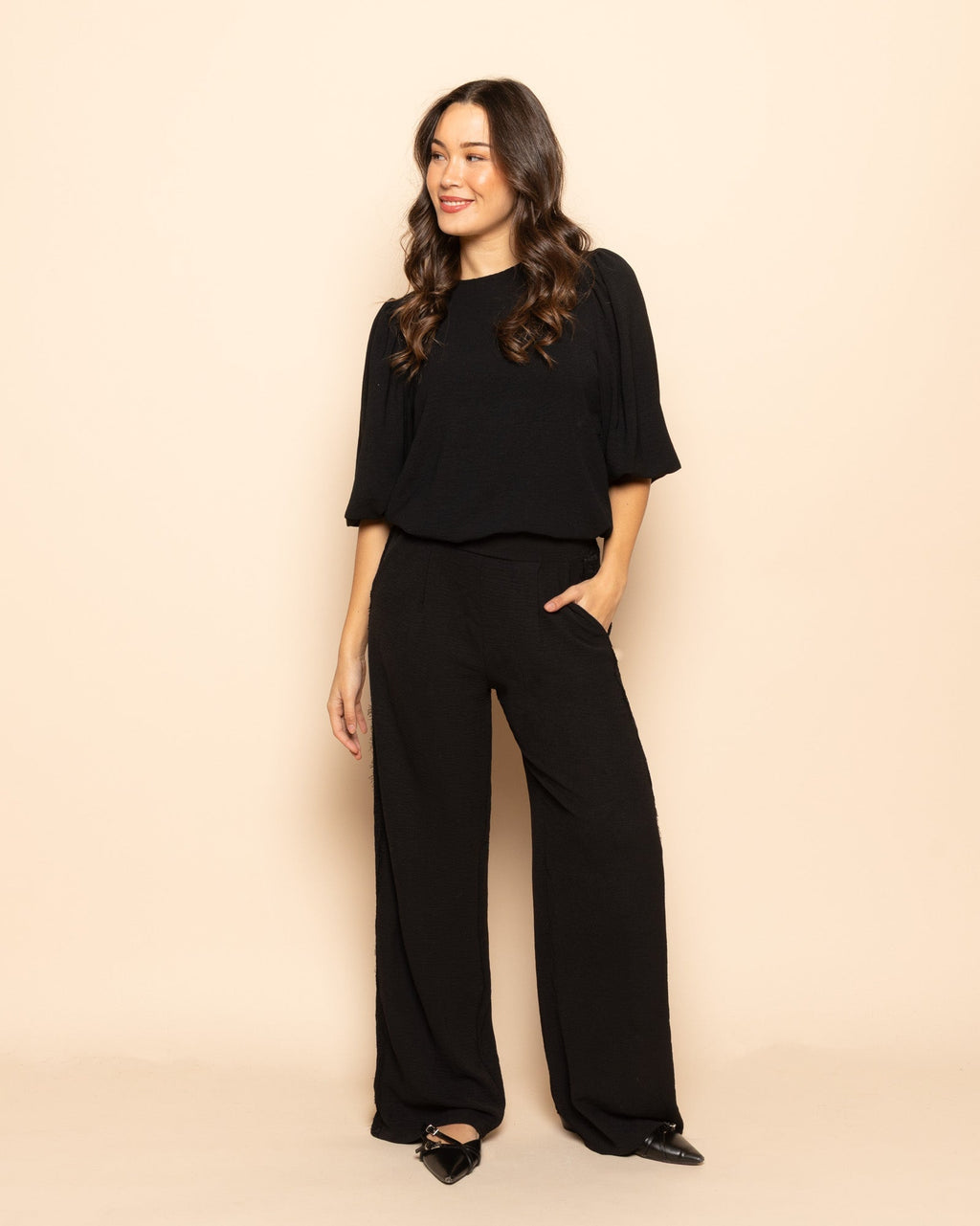 JULIE LACE TAPE PANTALON PETITE ZWART