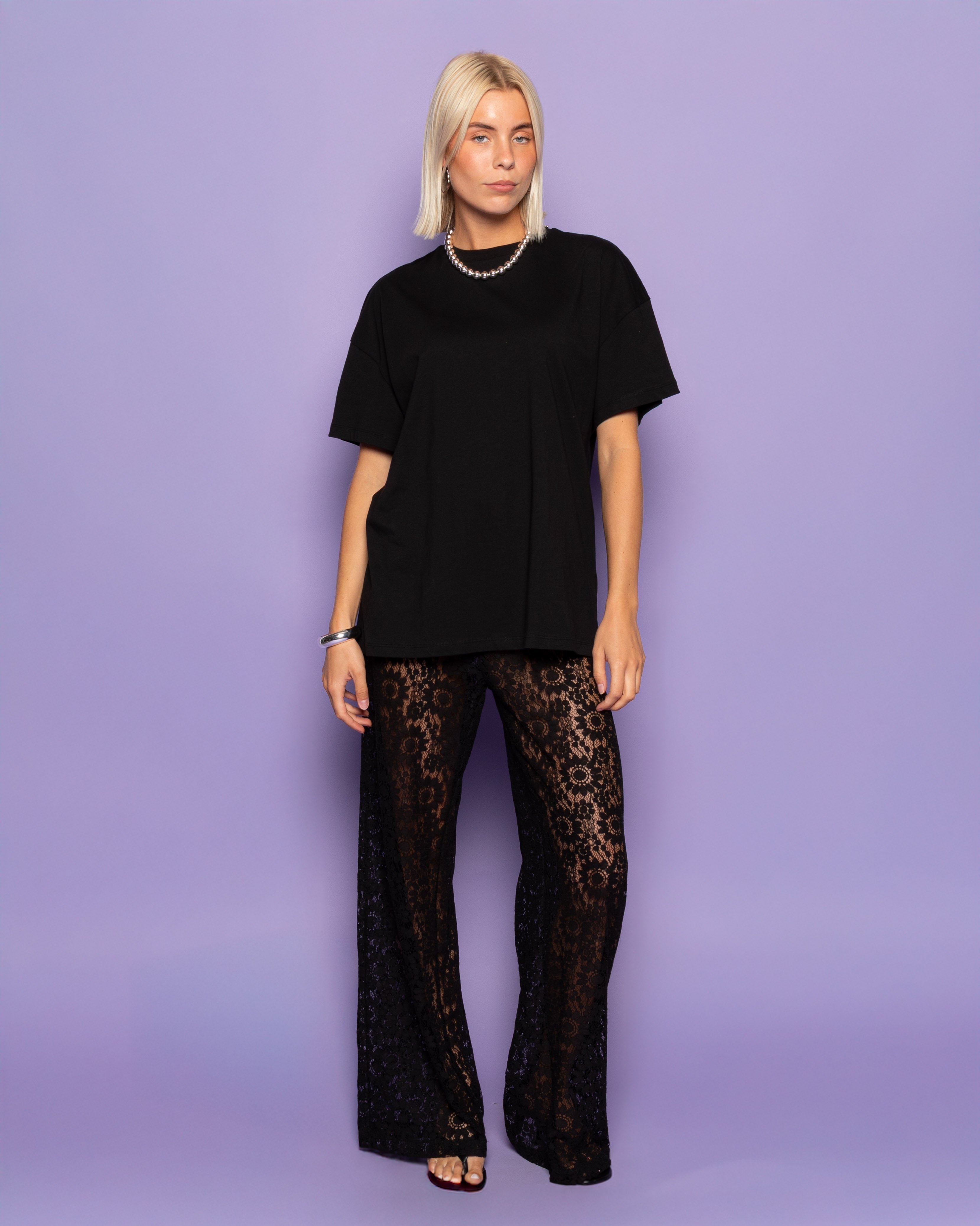 HOLLY LACE PANTS  ZWART