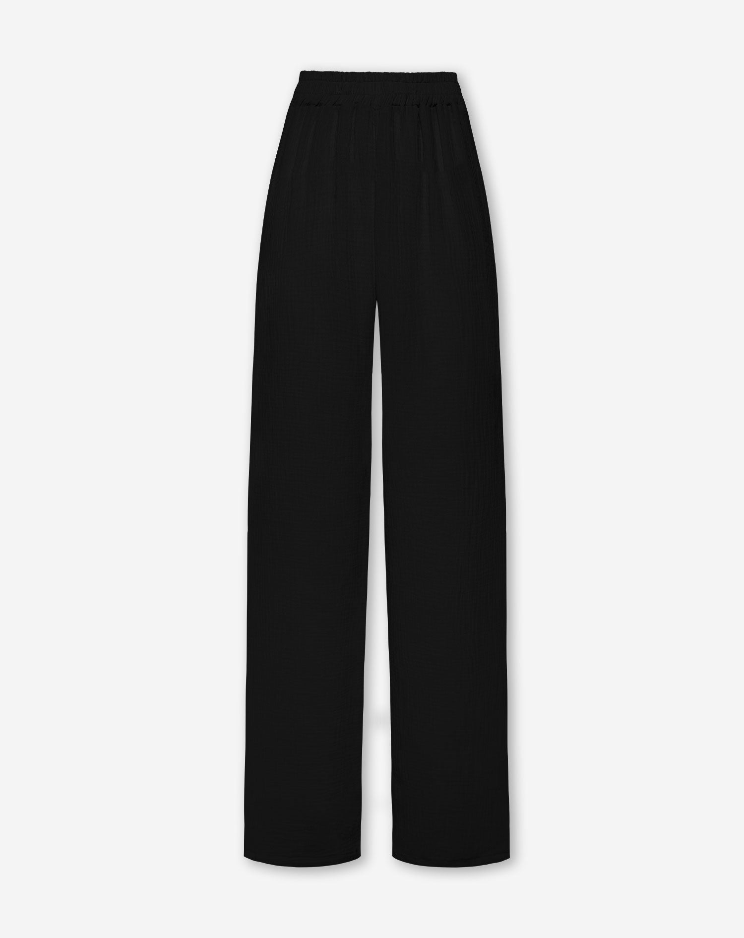 MELODY MOUSSELINE STRAIGHT LEG PANTS PETITE ZWART