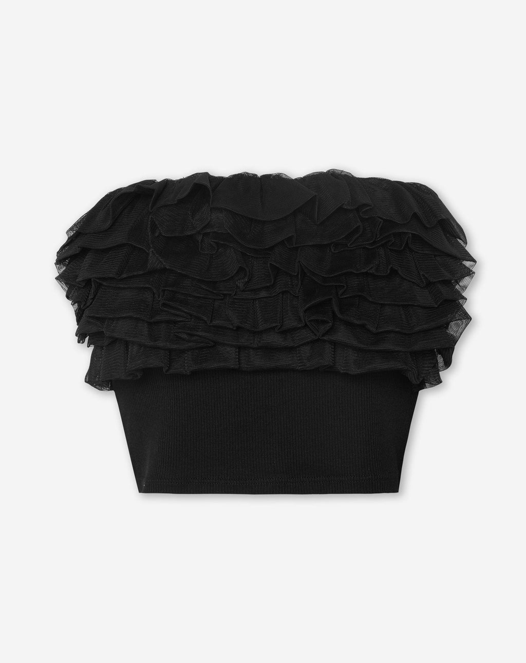 TULLE BANDEAU TOP ZWART