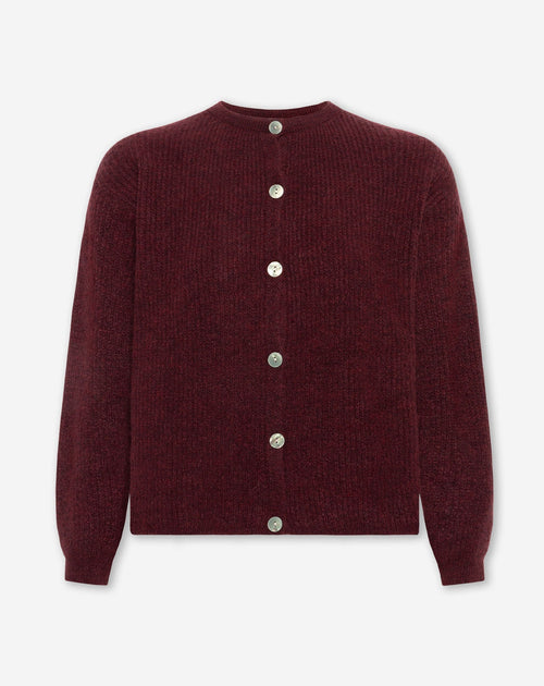 CARDIGAN DE PUNTO BORDEAUX