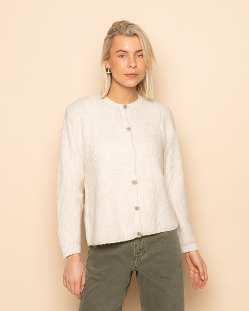 AMARA BOUCLE CARDIGAN CRÈME