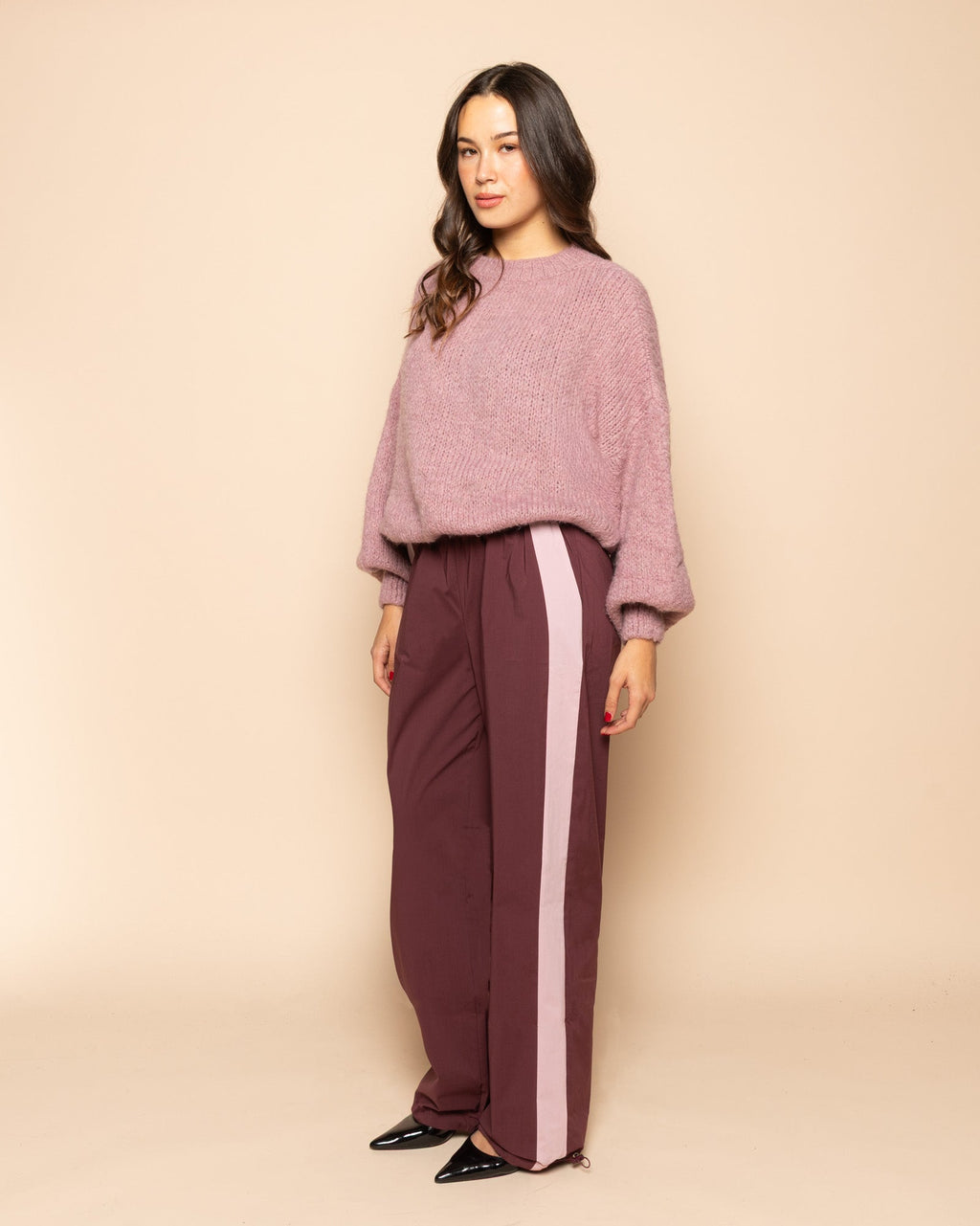 TRACK PANTS BURGUNDY