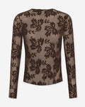SEQUINS LEAF TOP BRUIN