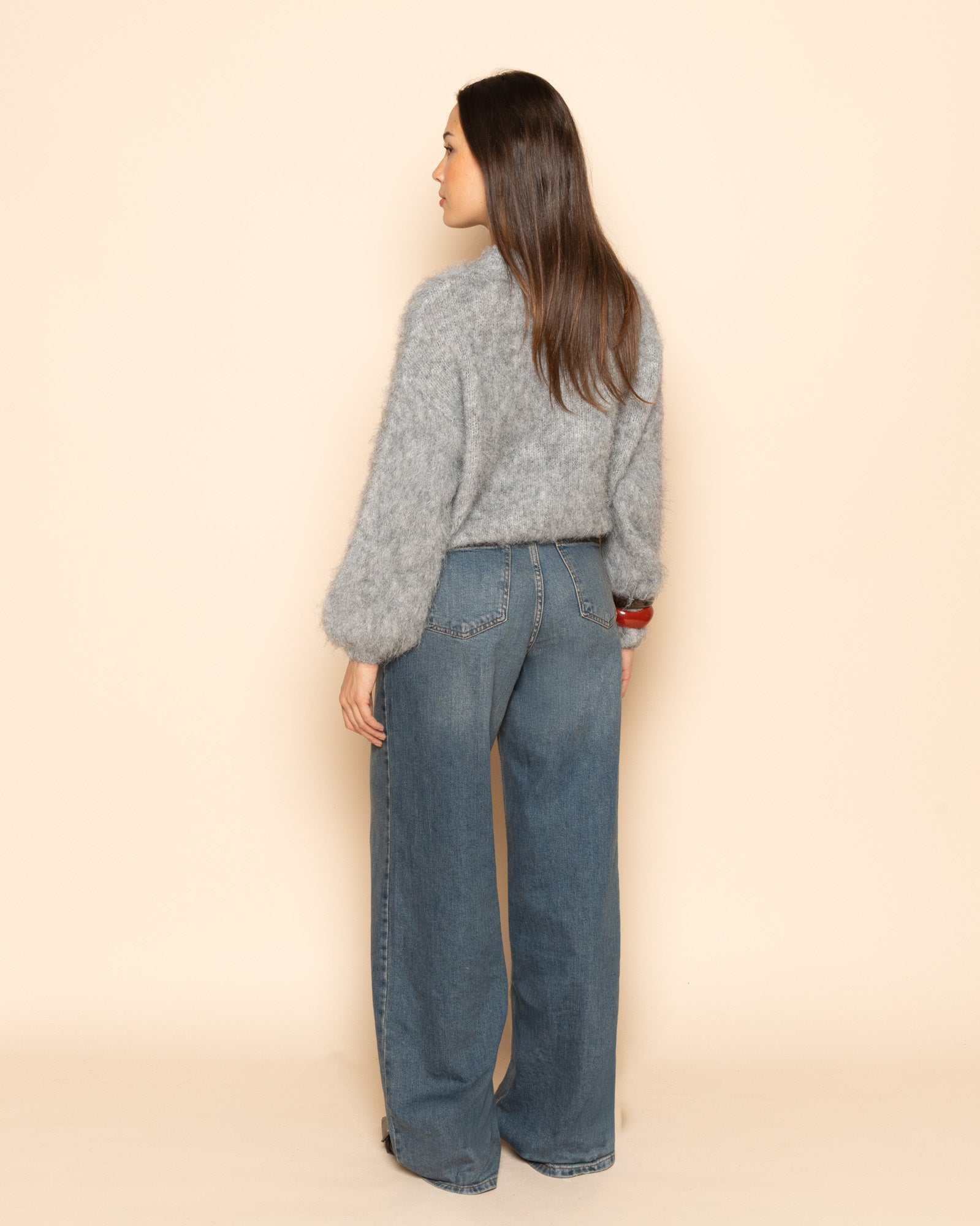 COMFORT WIDE LEG JEANS VINTAGE BLAUW