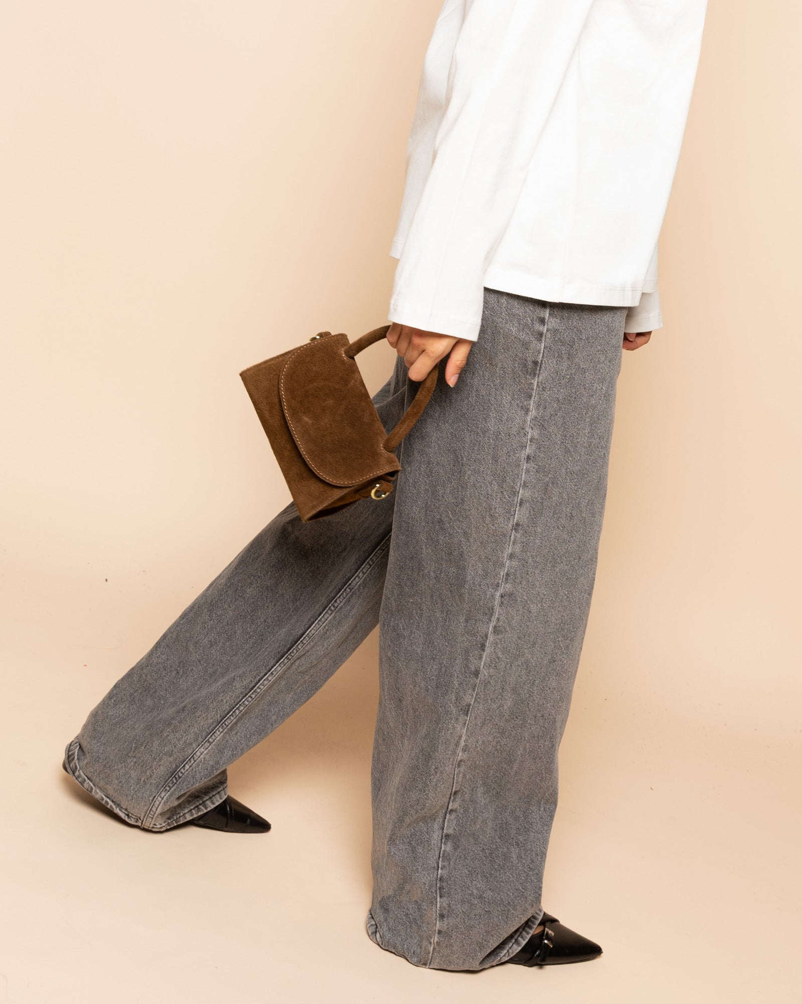 MILOU SUEDE FLAP BAG BRUIN