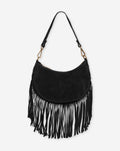 NAOMY FRINGE SUEDE BAG ZWART
