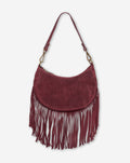 NAOMY FRINGE SUEDE BAG BURGUNDY