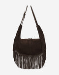 LIVIA FRINGE SUEDE BAG CHOCOLADEBRUIN