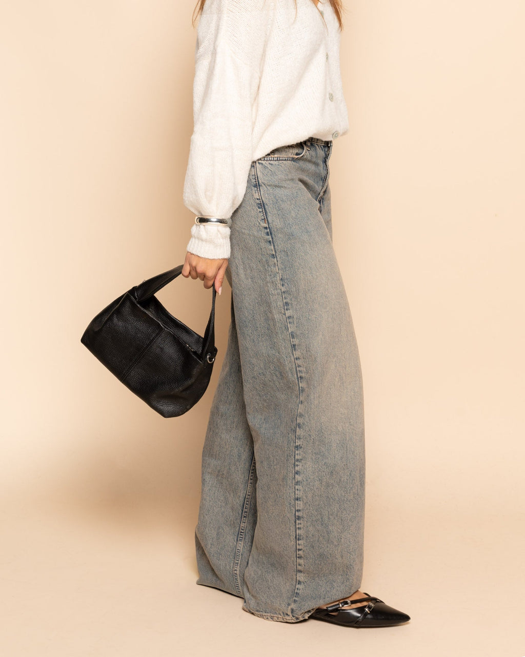 SUZE LEATHER BAG ZWART