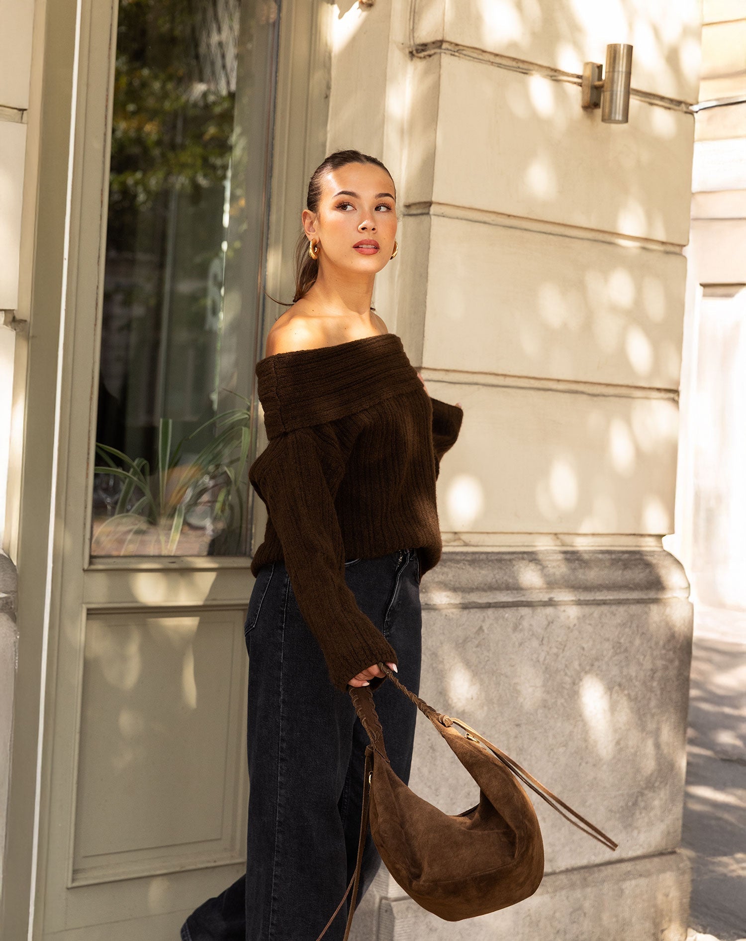 MANOU SUEDE BAG BRUIN