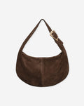 BUCKLE SUEDE SHOULDER BAG BRUIN