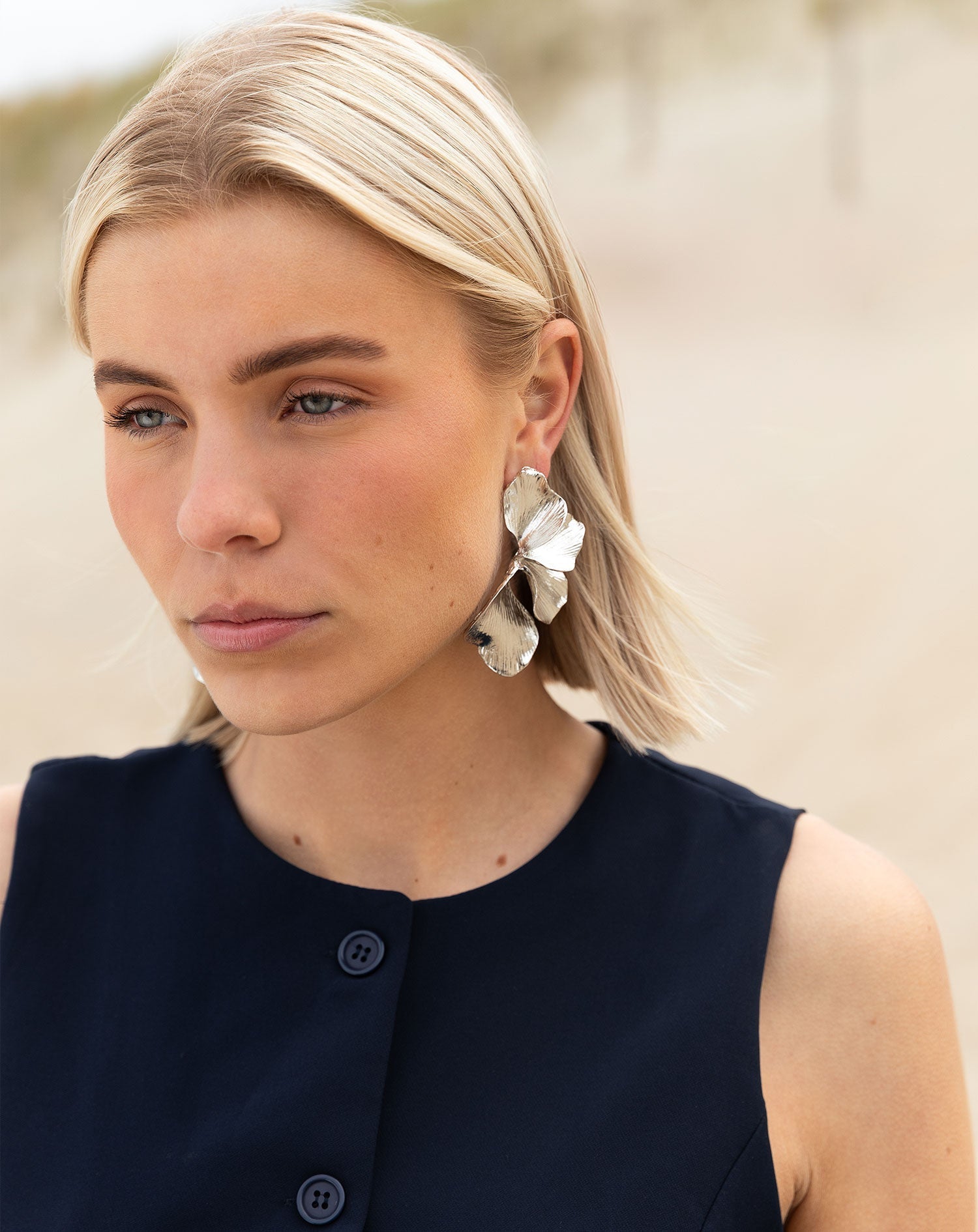 FLOWER WAVE EARRINGS