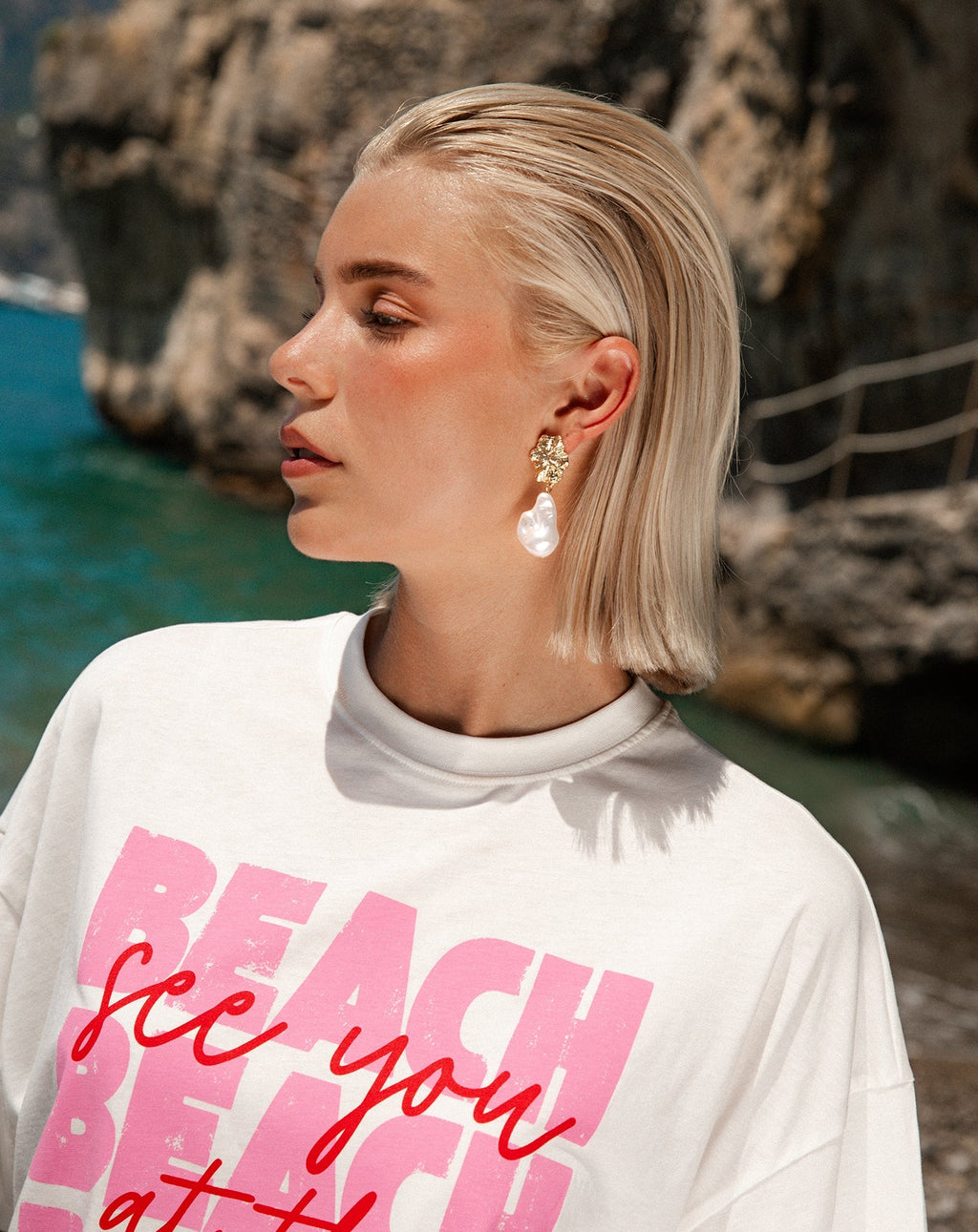 ROSY PEARL EARRINGS