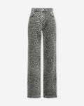 VAQUEROS CON ESTAMPADO DE LEOPARDO GRIS
