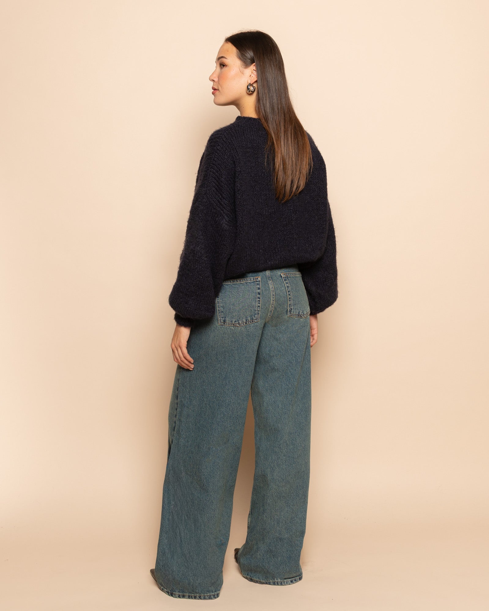 WIDE LEG JEANS TINTED BLAUW 