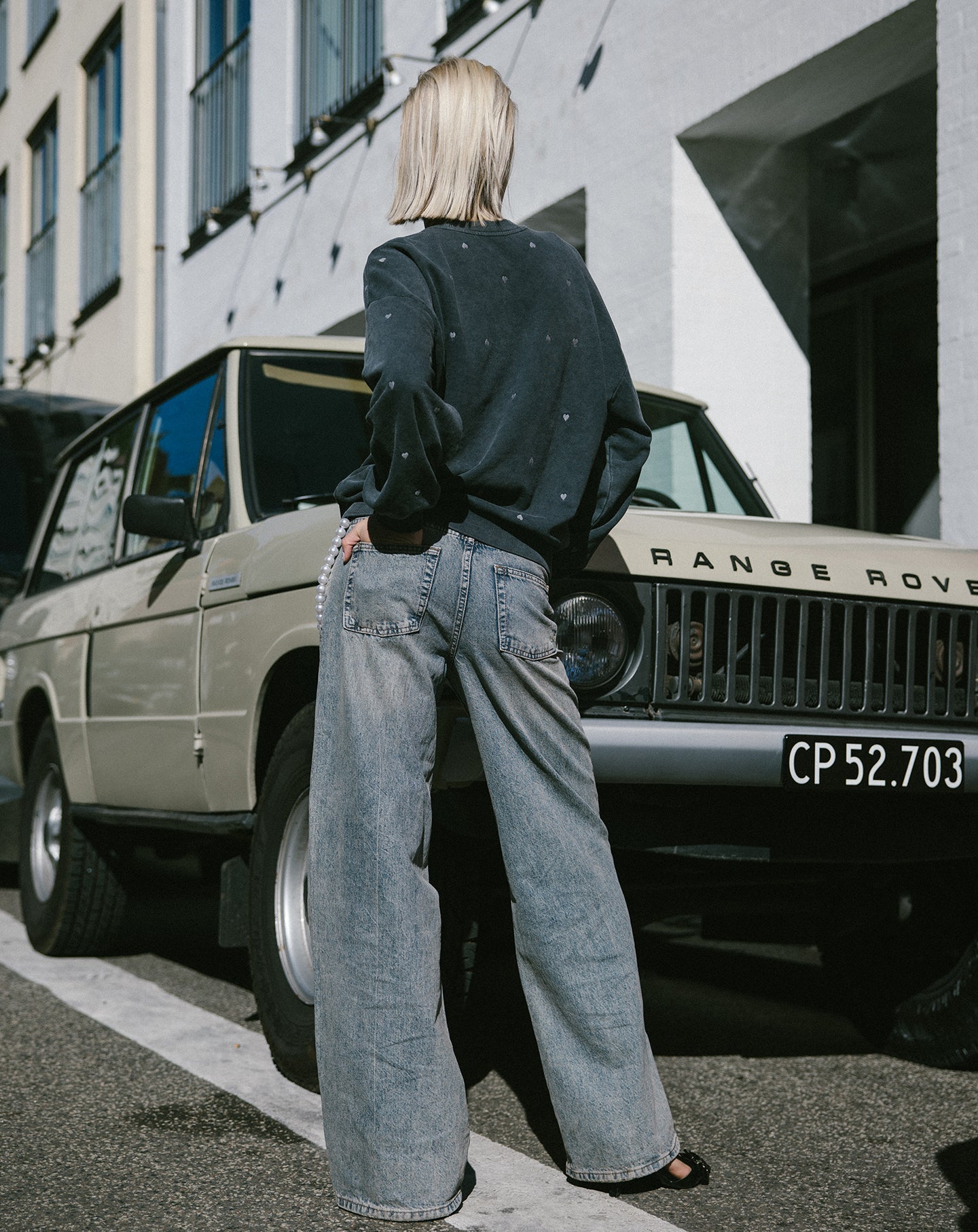 WIDE LEG JEANS VINTAGE BLAUW