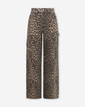 LEOPARD CARGO JEANS ZWART