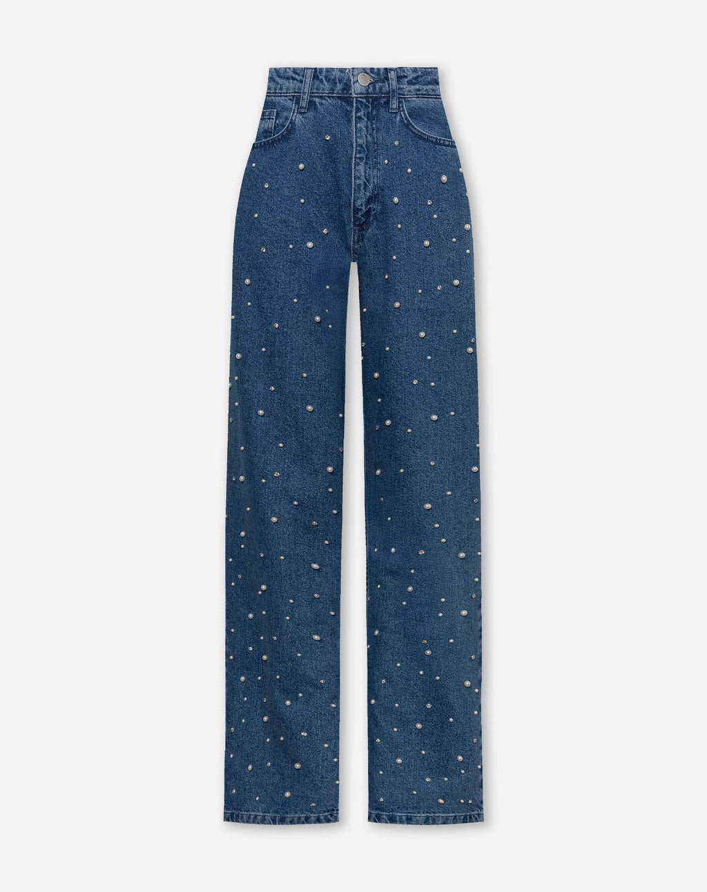 PEARL MIX STRAIGHT LEG JEANS BLAUW
