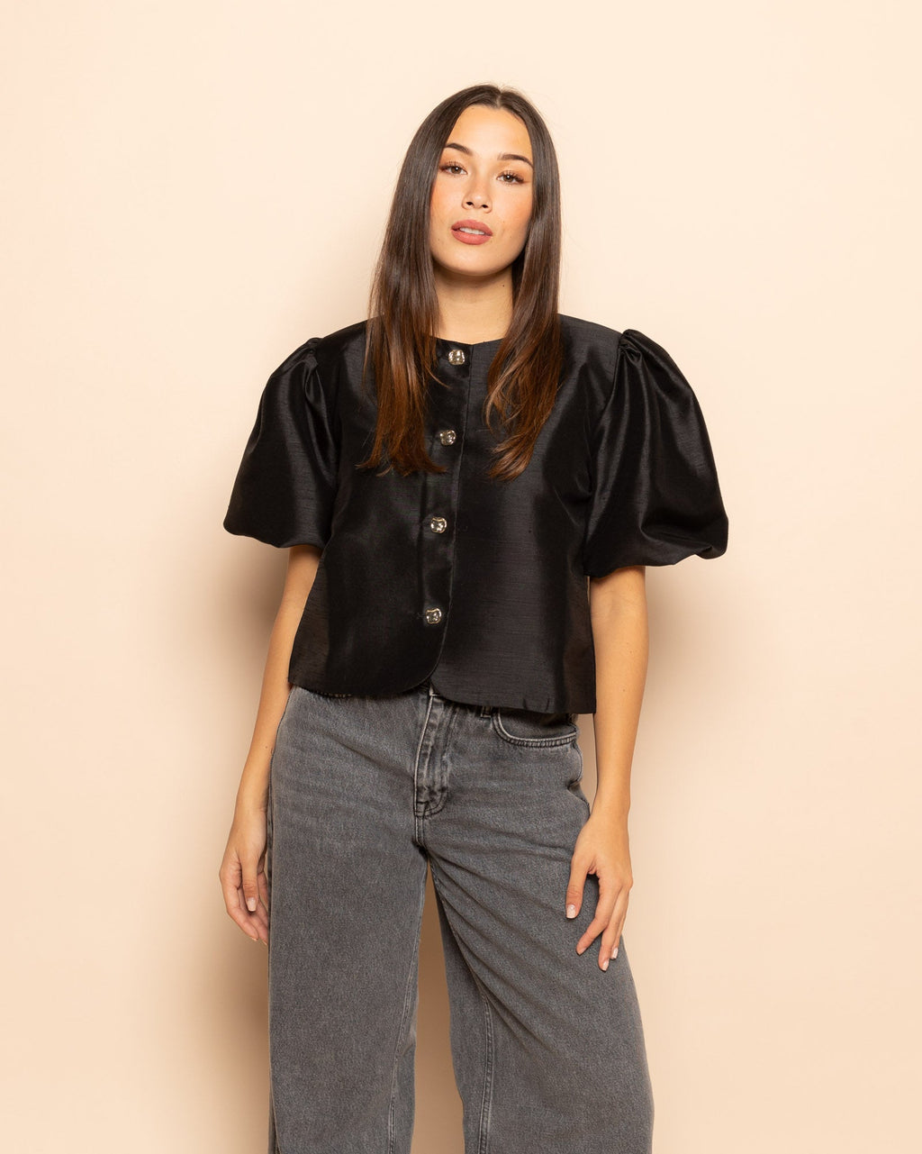 JADE PUFF SLEEVE BLAZER ZWART