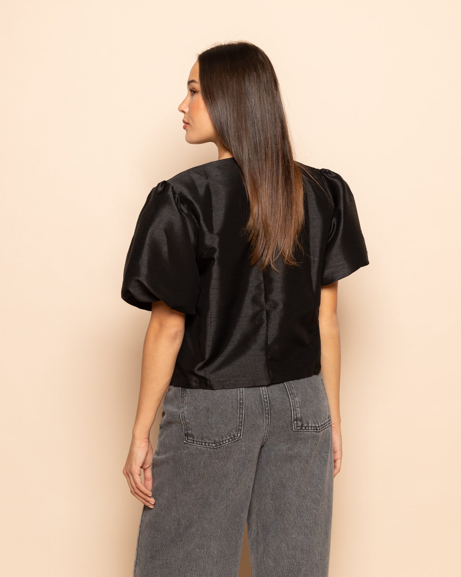 JADE PUFF SLEEVE BLAZER ZWART