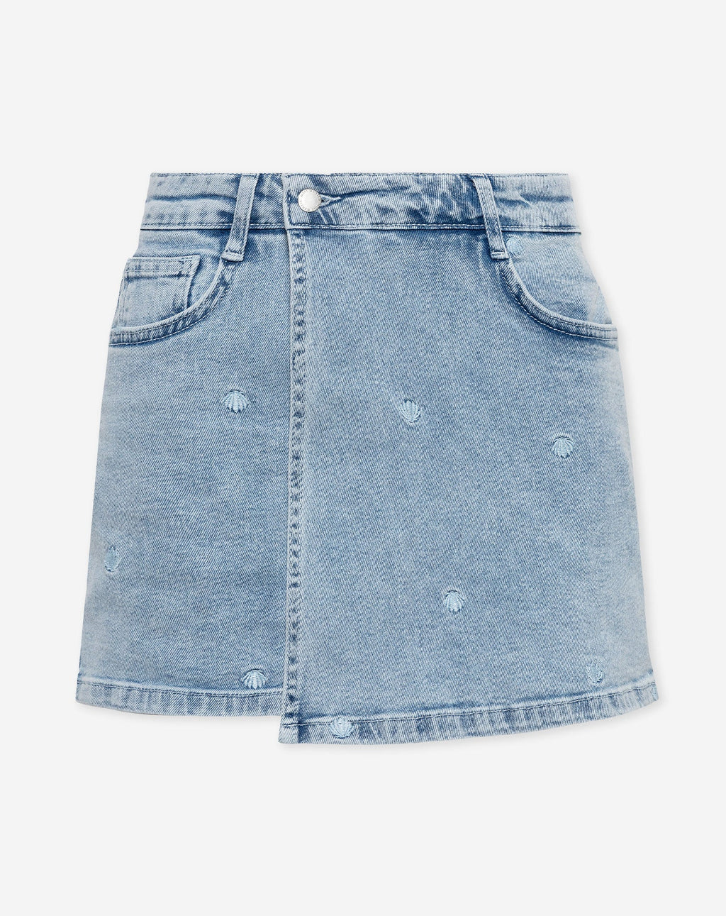 SHELL DENIM SKORT BLAUW