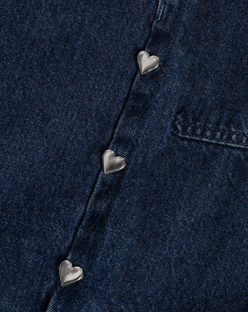STUD HEART WIDE LEG JEANS DONKERBLAUW