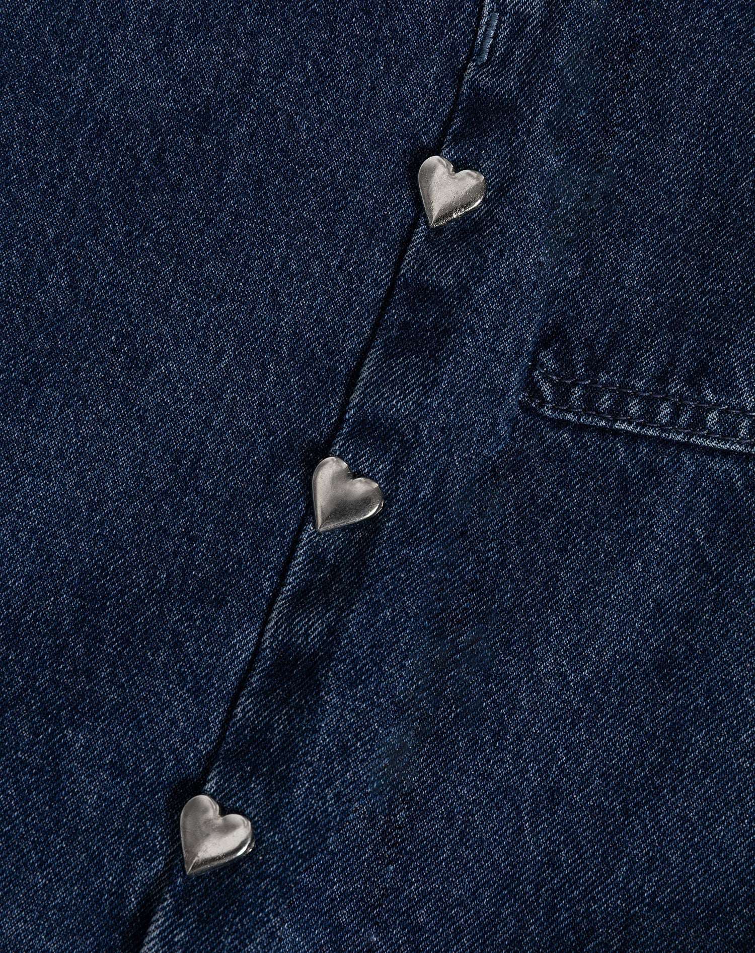 STUD HEART WIDE LEG JEANS DONKERBLAUW