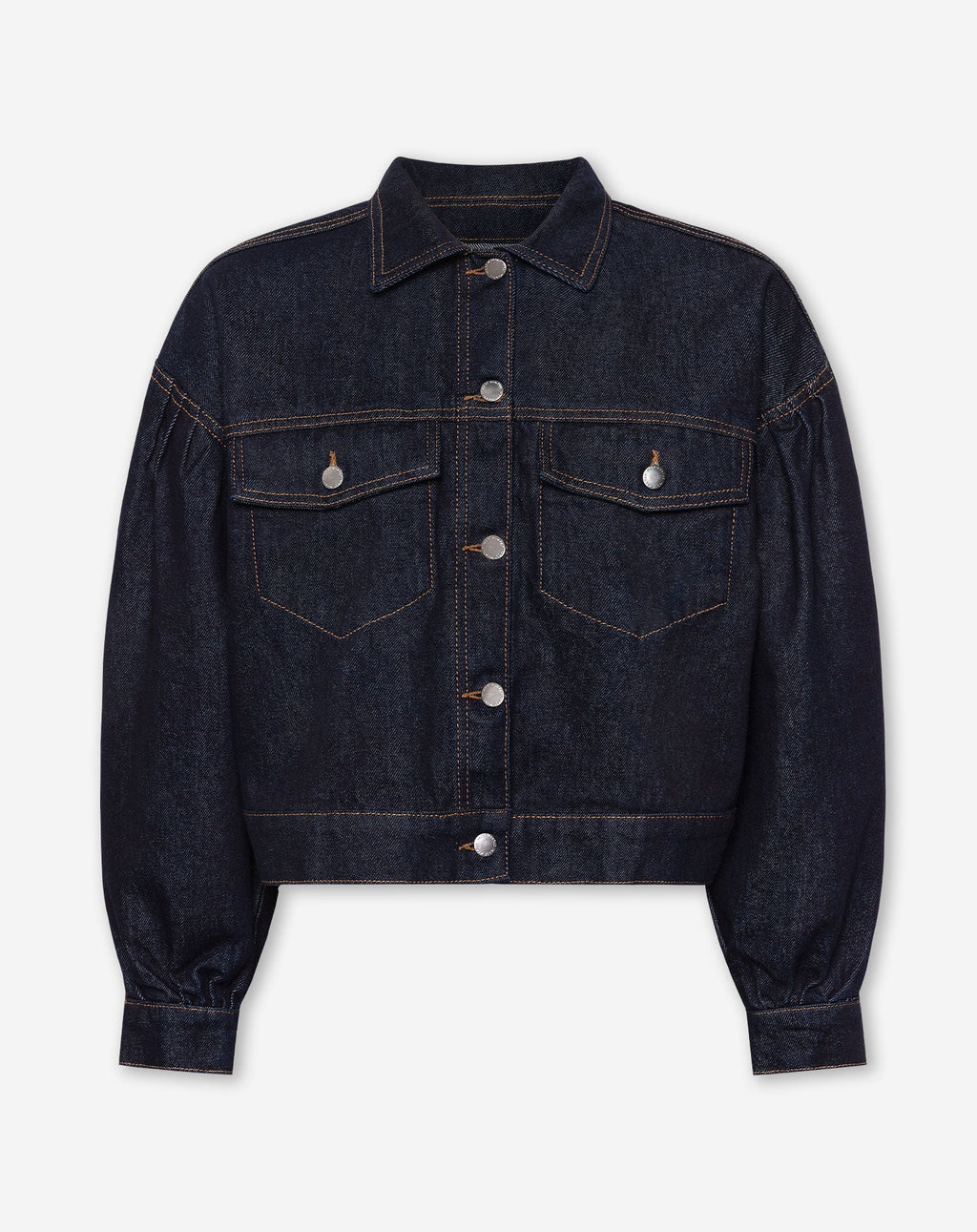 DENIM BALLOON JACKET DONKERBLAUW
