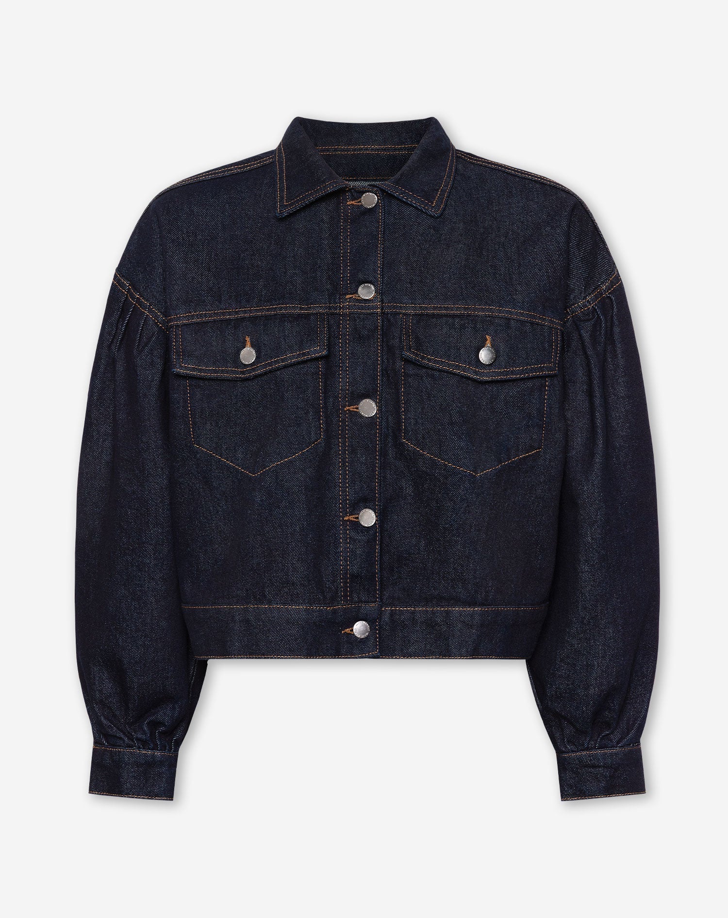 DENIM BALLOON JACKET DONKERBLAUW