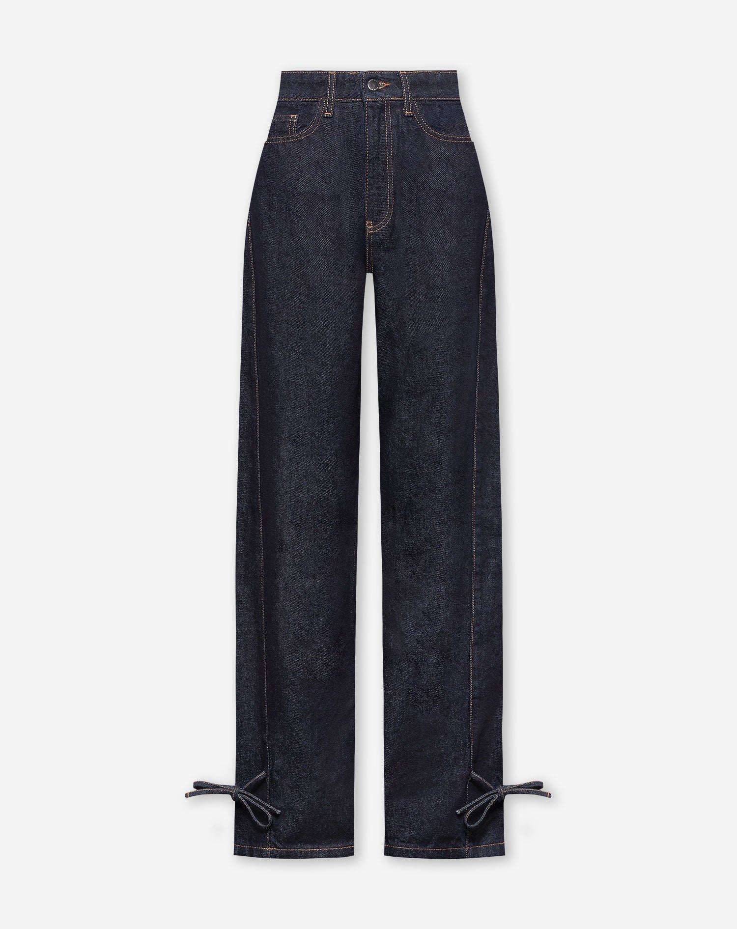 BOW STRAIGHT LEG JEANS DONKERBLAUW