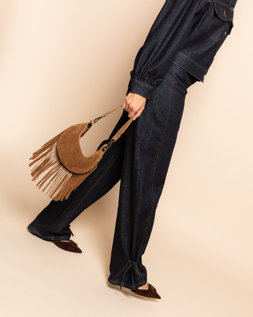 BOW STRAIGHT LEG JEANS DONKERBLAUW