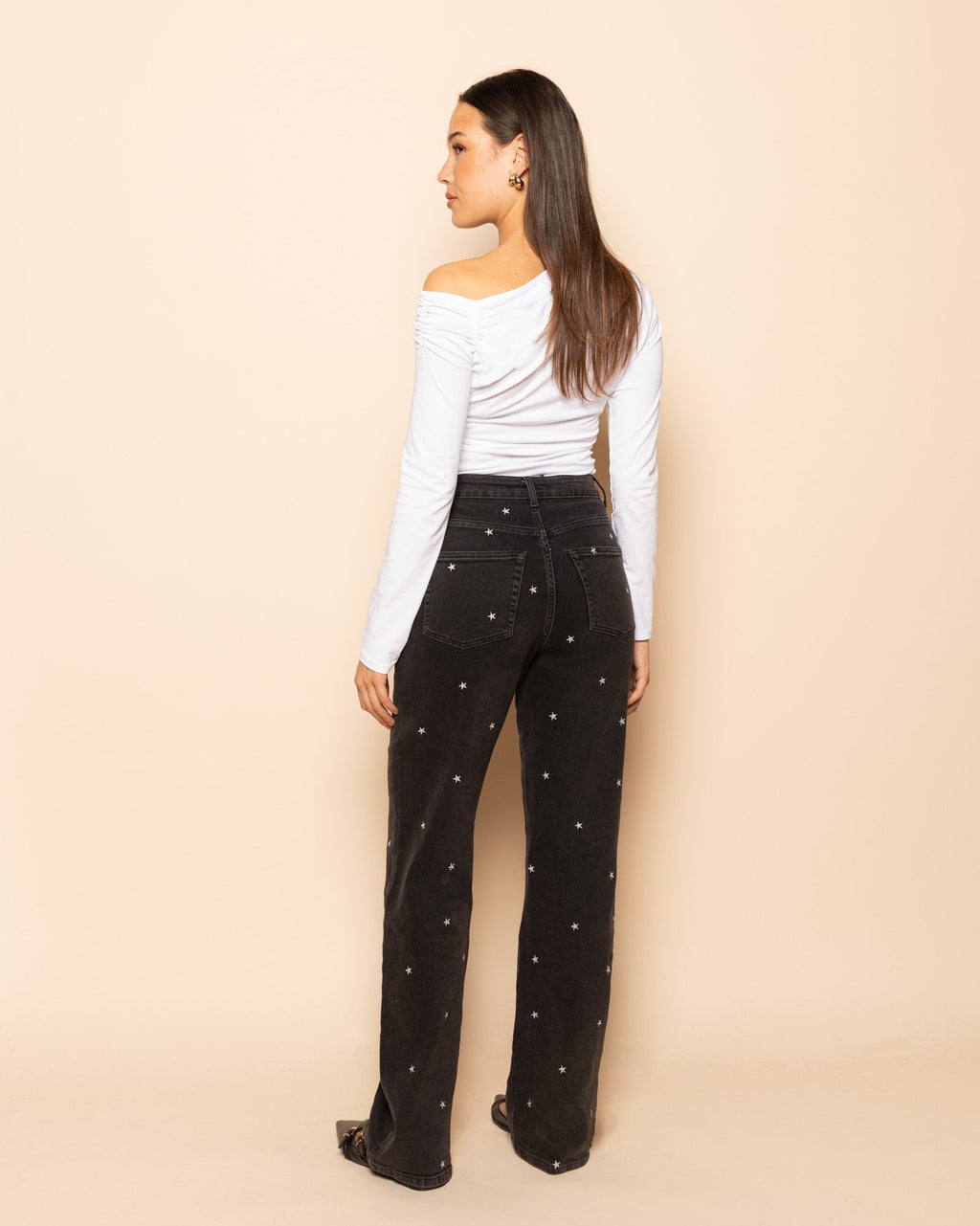 STAR LUREX BOOTCUT JEANS GRIJS