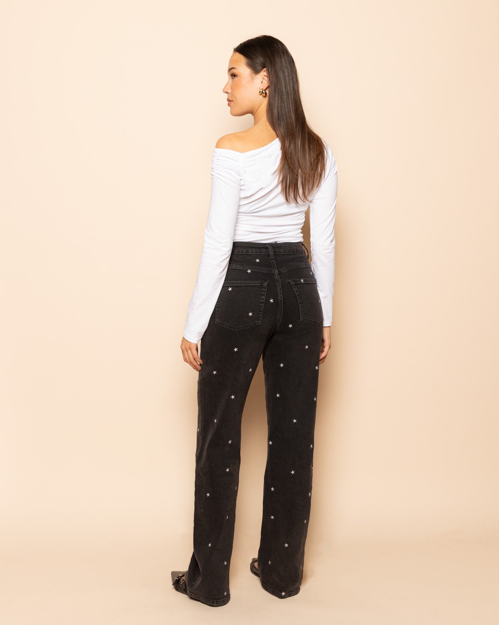 STAR LUREX BOOTCUT JEANS GRIJS