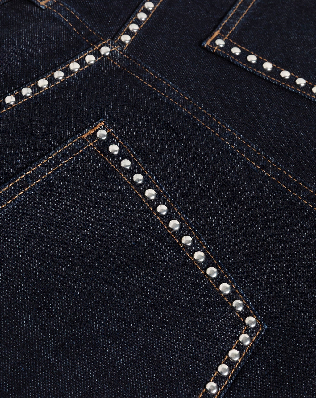 LIA STUD WIDE LEG JEANS DONKERBLAUW