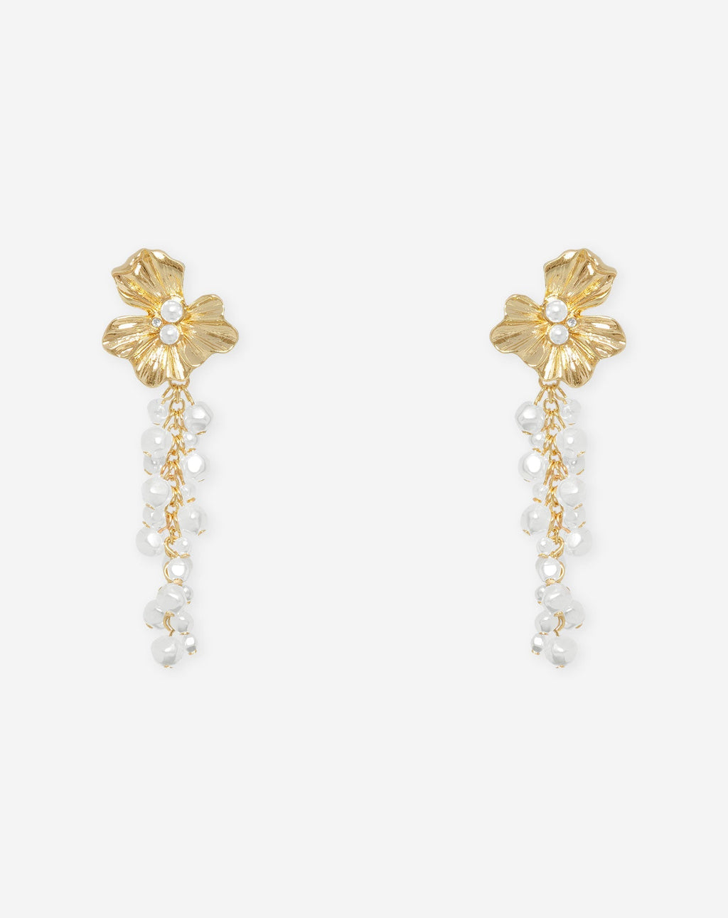 FLOWER PEARL DROP EARRINGS