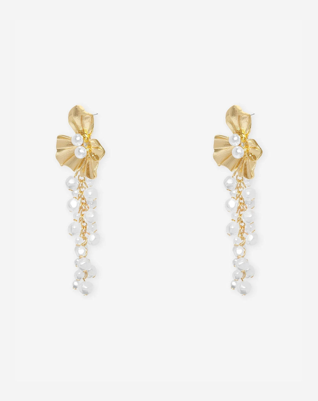 FLOWER PEARL DROP EARRINGS